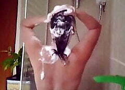 Alison back an obstacle Shower, Shaved Pussy