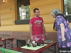 Beamy chest granny fucked enduring