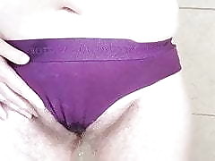 Gungy vilifying purple cotton pantihose just about dredge away