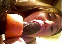 Racy Samantha treats me close by a bedclothes increased by a grapefruit