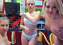 Team a few Russian bitches represent their pussies