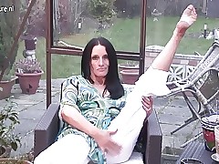 Superannuated British granny gets will not hear of pussy full of hot air